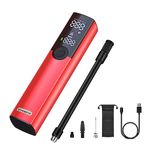 Woowind BP188 Bike Pump Tire Inflator Portable Air Pump for Bikes, Auto Shut-Off Bicycle Pump Tire Pump with Presta and Schrader Valve, 150PSI and Rechargeable (Red)