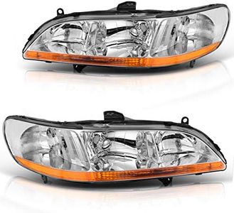 DWVO Headlights Assembly Compatible with 1998-2002 Honda Accord Chrome Housing Headlamp