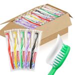 HAIFOTRVA 100pcs Disposable Toothbrushes with Toothpaste,Single Use Toothbrush with 10g Toothpaste Individually Wrapped Disposable Travel Toothbrush Kit Bulk for Homeless,Airbnb,Hotel,Guests(5 Colors)