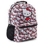 Fast Forward Hello Kitty Allover School Backpack - Hello Kitty, My Melody, Kuromi, Keroppi - Officially Licensed Hello Kitty School Bookbag (White), White, One Size, Japanese