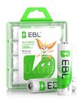 EBL AA Rechargeable Batteries 4-Pack 2800mAh Ni-MH 1.2V High Capacity (Battery Case Included)