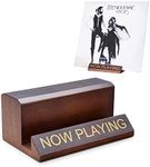 Now Playing Vinyl Record Stand - Vintage Brown/Gold Wooden Vinyl Record Holder for Albums & Record Decor, Now Spinning Record Stand for Turntables & Accessories Gifts For Vinyl Record Lovers!