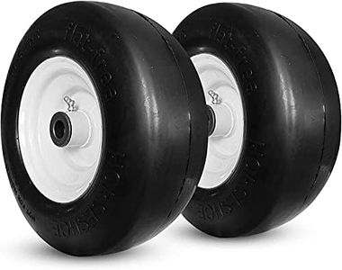 2 HORSESHOE 11x4.00-5 Flat-Free, Commercial Heavy Duty, Solid Smooth Wheels w/Grease Fitting for Zero Turn Lawn Mower, Center Hub 3"-4"-5" adjustable, 3/4" Grease Bushing, with Extra 5/8" Bore, 114005