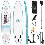 COSTWAY 10.5FT/11FT Inflatable Stand Up Paddle Board, 6" Thick SUP Board with Adjustable Aluminium Paddle, Hand Pump, Removable Fin, Leash and Backpack Bag for All Skill Levels