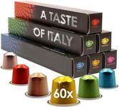 Cafféluxe Aluminium Variety Coffee Pods - 60 Nespresso Coffee Machine Compatible Capsules - A Taste of Italy Coffee Pods - Classic Coffee Pod Gift Set - Espresso Pods for Machines and Coffee Gifts