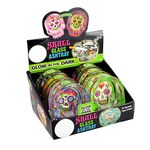Novelty Inc. 6pc Display - Glow Sugar Skull Glass Ashtray - 2.75"x3.75"