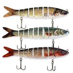 ods lure Fishing Bait for Bass 8 Segment Multi Swimbaits Slow Sinking Lure Kit with Fishing Hooks