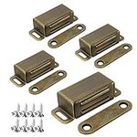 ASelected Magnetic Door Catch, Magnetic Catches for Cupboards Stainless Steel Magnets for Small Cabinet Door Drawer Latch Cupboard Closet Closer 4 Pack 8 KG Pull Strong Bronze