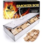 Mountain Grillers Smoker Box for Wood Chips Use a Gas or Charcoal BBQ Grill and Still Get That Delicious Smoky Barbecue Flavored Grilled Meat Hinged Lid for Easy Access polished finish stainless steel