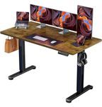 ErGear Height Adjustable Electric Standing Desk, 63x 28 Inches Sit Stand up Desk, Large Memory Computer Home Office Desk (Vintage Brown)