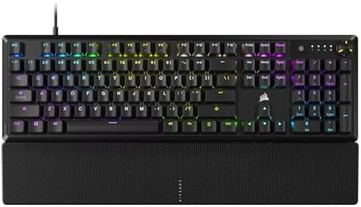 CORSAIR K70 CORE RGB Mechanical Wired Gaming Keyboard with Palmrest – Pre-Lubed MLX Red Linear Switches, SOCD, ABS Double-Shot Keycaps, Sound Dampening, Media Control Dial, QWERTY NA – Black