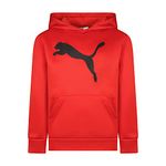 PUMA Boys' Logo Pullover Hoodie, High Risk Red, Medium