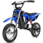 36V 350W Kids Electric Dirt Bike - Fast Speed Electric Motorcycle Up to 16 MPH & 10 Miles Long-Range, 3-Speed Modes, Twist Grip Throttle, Dual Suspension & Brakes for Kids Ages 5-8