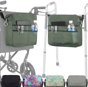Vive Wheelchair Bag - Machine Washable, Double-Stitched, Water-Resistant Accessory Backpack for Rollators, Wheel Chairs, Walkers - Pouch with XL Pockets & Straps for Quick Installation
