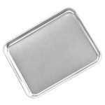 Newflager Stainless Steel Tray, 18/0 Premium, Mirror Finish, for Baking, Medical Instruments, Dental, Tattoo and Surgical (16'' x 12'' x 1'')