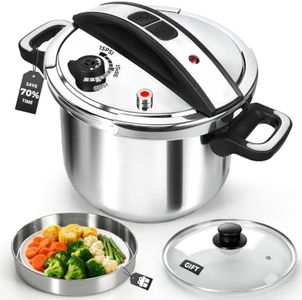 【3-IN-1】 18/8 Stainless Steel Pressure Cooker 8 Qt [15PSI Save 70% of time]