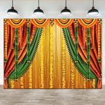 Lofaris 7x5ft India Pooja Photography Backdrop Puja Ganpati Pooja Traditional Mehndi Festival Background Decorations Wedding Party Marigold Garlands Photo Props