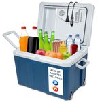 Ivation Electric Cooler & Warmer with Wheels & Handle |48 Quart (45 L) Portable Thermoelectric Fridge For vehicles & Trucks| 110V AC Home Power Cord & 12V Car Adapter for Camping, Travel & Picnics