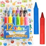 Billikins Bath Crayons for Kids┃12 Colourful Bath Tub Crayons┃Bathtub Crayons for Toddlers┃Kids Bath Toys ┃Shower Crayons┃Bath Tub Toys┃Crayon Bain┃ Non-Toxic & Easy To Clean