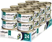 Solid Gold Wet Cat Food Pate for Adult & Senior Cats - Made with Real Tuna & Sardine - High Protein Grain Free Wet Cat Food for Healthy Digestion, Skin, Coat & Sensitive Stomach - 3oz (24 Count)