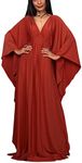 YouKD Women's Solid Color Long Kaftan Maxi Dress Pluse Size Homewear Bikini Beach Cover Up Robes