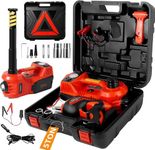 JANVITHA 6 in 1 DC 12V Electric Hydraulic Floor Car Jack with Impact Wrench and Inflator Pump Set for All Cars | Weight Capacity 3 Ton | JCJS3T (Height Upto 17.7 Inches)