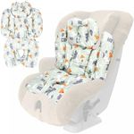 CHILDLIKE BEHAVIOR Infant Car Seat Insert - 16.1 x 28.3 inch - Baby Head and Body Support for Stroller, Carriage, Highchair - Infant Padding Cushion Inserts - Green with Animals Print