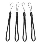 KIPZO® Pack of 4 black hand wrist Strap Lanyard 4 pcs for cell phone Cover case key ring Pen drive Badge Holders Charm grip DIY JEWELLERY Strap nylon braided string rope charms for camera bags