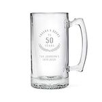 Weddingstar Personalized Large 25oz Glass Beer Mug Gift Custom Engraved Monogram - Cheers and Beers