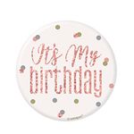 Glamorous Rose Gold Glitz It's My Birthday Badge (13cm) - Dazzling Celebration Accessory to Stand Out on Your Special Day - 1 Pc