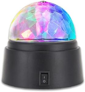 Sansai Battery Powered Mini LED Party Disco Light Spinning/Rotating Indoor 9cm