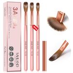 SAVILAND 3PCS Acrylic Nail Brush Set - Size 8/10/14 Kolinsky Acrylic Nail Brushes for Acrylic Application, Pink Handle Professional Acrylic Powder Brushes for Nails Extension & 3D Nail Carving