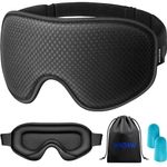 WAOAW Sleep Mask for Women Men , Eye Mask Sleep of 3D Light Blocking Blindfold (Black)