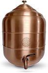 100% Pure Copper water Dispenser Storage Tank Pot, Stainless Steel Faucet spigot and Lid included, Healthy Organic Water Yoga Meditation 3.17 Gallon (12 Liters)