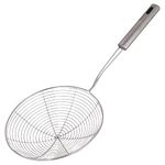 Heart Home 16cm Multiuses Stainless Steel Skimmer/Strainer/Jharni for Cooking and Frying (Silver), Standard