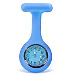 Nurse Watch Brooch, Silicone with Pin/Clip, Glow in Dark Design, Health Care Nurse Doctor Paramedic Medical Brooch Fob Watch (Blue 02)