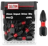 Saxton 24x PH2-25mm Impact Duty Phillips Screwdriver Drill Driver Bits Sets Tic Tac Box fits Dewalt Milwaukee Bosch