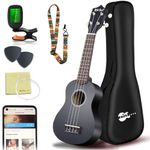 Everjoys Soprano Ukulele Beginner Kit 21 Inch w/Free Online Lesson Gig Bag Tuner Picks Strap, Fast to Learn