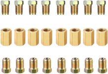 3/8 Inch-24 Threads Brake Line Fittings Assortment for 3/16 Inch Tube set of 2(8 Unions, 16 Nuts)