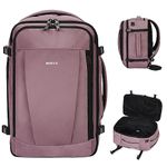 ECOHUB 16'' Travel Backpack Underseat Carry on Backpack Personal Item Travel Bag Airplane with 13 Pockets Carry on Luggage Water Bottle Holder USB Charging Port Casual Daypack for Women Men Pink