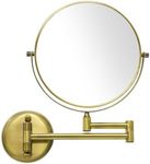 GURUN 8" Wall Mounted Makeup Mirror with 10X Magnification,Two-Sided Swivel Bathroom Mirror,Antique Satin Brass Finish M1306K(8in,10x)