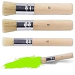 3 Pcs Wooden Stencil Brushes Pure N