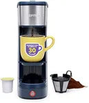 Chefman InstaCoffee Max, The Easiest Way to Brew the Boldest Single-Serve Coffee, Use Fresh And Flavorful Grounds or K-Cups With A Convenient Built-In Lift, Mystic Blue