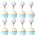 Gyufise 36Pcs Golf Cupcake Toppers Sports Golf Ball Cupcake Picks Golf Birthday Cake Decorations Baby Shower Golf Sports Players Theme Birthday Party Cake Decorations