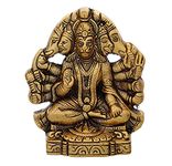 Chhariya Crafts Metal Panchmukhi Hanuman ji Murti Bajrangbali Idol Door Entrance Statue for Home Decor Gifting Protection from Evil Eye Decorative Showpiece - 16 cm (Metal, Gold)