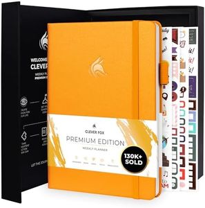 Clever Fox Planner Premium Edition – Undated Luxurious Weekly & Monthly Planner to Increase Productivity and Hit Your Goals – Organizer – Start Anytime, A5, Lasts 1 Year, Amber Yellow (Weekly)