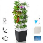Hydroponic Growing System,6 Layers 30 Pods Hydroponics Tower with Timer,Garden Hydroponics Tower Set with 10L Water Tank and Pump,Aeroponics Growing Kit for Indoor and Outdoor Use of Plants and Herbs