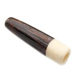 Tagua Nut and Wood Pipe, Handmade by Florama Natural Jewelry