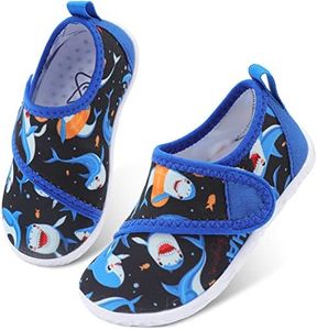 LeIsfIt Kids Water Shoes Toddler Girls Boys Swim Shoes Outdoor Quick-Dry Breathable Aqua Socks Non-Slip Barefoot Beach Shoes Blue Shark 12 Little Kid