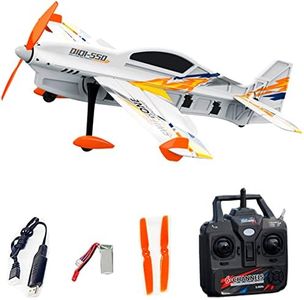 FLYCOLOR QIDI-550 3D RC Airplane One-Key Hanging Stunt Fixed Wing with Wind Resistant Flight Control for Beginner and Experienced Ready to Fly Yellow